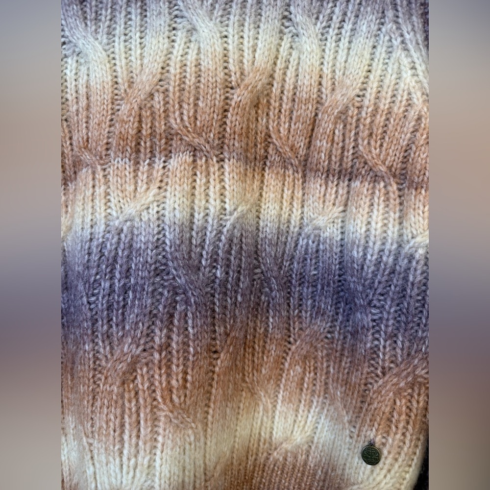 Sao Paulo Ombre Cable Knit Sweater XL Cozy Chunky Knit Neutral Fall Winter - Picture 5 of 7